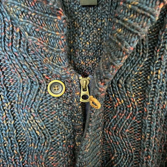 Lucky brand wool blend knit jacket zip and button closure space dye XXL - Picture 3 of 5